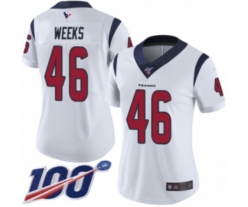 Women's Houston Texans #46 Jon Weeks White Vapor Untouchable Limited Player 100th Season Football Jersey