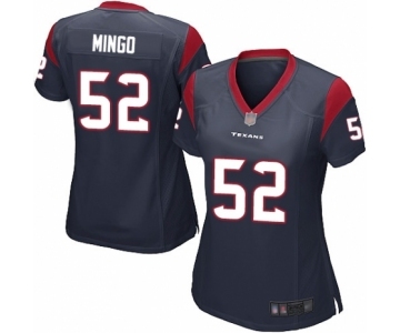 Women's Houston Texans #52 Barkevious Mingo Game Navy Blue Team Color Football Jersey