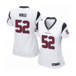 Women's Houston Texans #52 Barkevious Mingo Game White Football Jersey