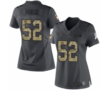 Women's Houston Texans #52 Barkevious Mingo Limited Black 2016 Salute to Service Football Jersey