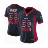 Women's Houston Texans #52 Barkevious Mingo Limited Navy Blue Rush Drift Fashion Football Jersey