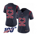 Women's Houston Texans #52 Barkevious Mingo Limited Navy Blue Rush Vapor Untouchable 100th Season Football Jersey