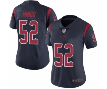 Women's Houston Texans #52 Barkevious Mingo Limited Navy Blue Rush Vapor Untouchable Football Jersey