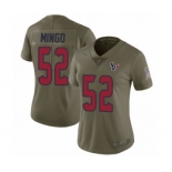 Women's Houston Texans #52 Barkevious Mingo Limited Olive 2017 Salute to Service Football Jersey