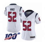 Women's Houston Texans #52 Barkevious Mingo White Vapor Untouchable Limited Player 100th Season Football Jersey