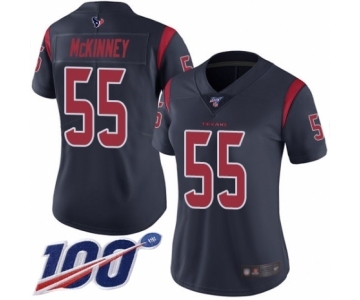 Women's Houston Texans #55 Benardrick McKinney Limited Navy Blue Rush Vapor Untouchable 100th Season Football Jersey