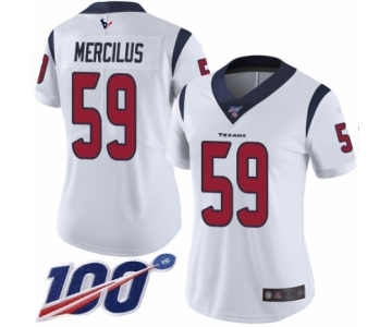 Women's Houston Texans #59 Whitney Mercilus White Vapor Untouchable Limited Player 100th Season Football Jersey