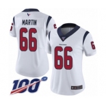 Women's Houston Texans #66 Nick Martin White Vapor Untouchable Limited Player 100th Season Football Jersey