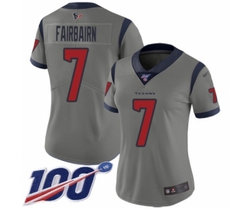 Women's Houston Texans #7 Ka'imi Fairbairn Limited Gray Inverted Legend 100th Season Football Jersey