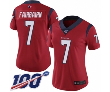 Women's Houston Texans #7 Ka'imi Fairbairn Red Alternate Vapor Untouchable Limited Player 100th Season Football Jersey