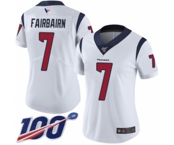 Women's Houston Texans #7 Ka'imi Fairbairn White Vapor Untouchable Limited Player 100th Season Football Jersey