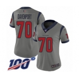 Women's Houston Texans #70 Julien Davenport Limited Gray Inverted Legend 100th Season Football Jersey