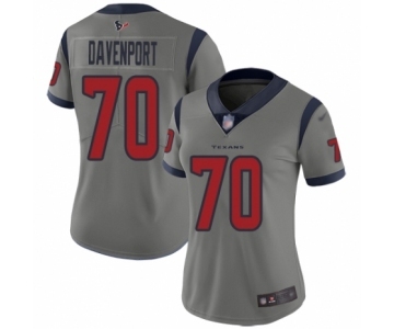 Women's Houston Texans #70 Julien Davenport Limited Gray Inverted Legend Football Jersey