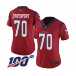 Women's Houston Texans #70 Julien Davenport Red Alternate Vapor Untouchable Limited Player 100th Season Football Jersey