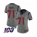 Women's Houston Texans #71 Tytus Howard Limited Gray Inverted Legend 100th Season Football Jersey