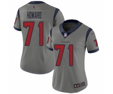 Women's Houston Texans #71 Tytus Howard Limited Gray Inverted Legend Football Jersey