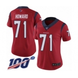 Women's Houston Texans #71 Tytus Howard Red Alternate Vapor Untouchable Limited Player 100th Season Football Jersey