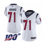 Women's Houston Texans #71 Tytus Howard White Vapor Untouchable Limited Player 100th Season Football Jersey