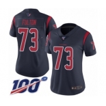 Women's Houston Texans #73 Zach Fulton Limited Navy Blue Rush Vapor Untouchable 100th Season Football Jersey