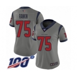 Women's Houston Texans #75 Martinas Rankin Limited Gray Inverted Legend 100th Season Football Jersey