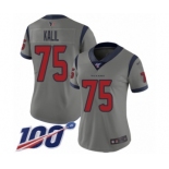 Women's Houston Texans #75 Matt Kalil Limited Gray Inverted Legend 100th Season Football Jersey