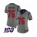 Women's Houston Texans #76 Seantrel Henderson Limited Gray Inverted Legend 100th Season Football Jersey