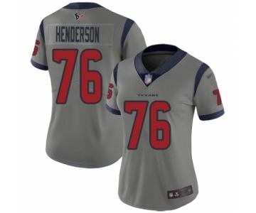 Women's Houston Texans #76 Seantrel Henderson Limited Gray Inverted Legend Football Jersey