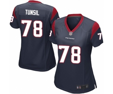 Women's Houston Texans #78 Laremy Tunsil Game Navy Blue Team Color Football Jersey