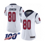 Women's Houston Texans #80 Andre Johnson White Vapor Untouchable Limited Player 100th Season Football Jersey