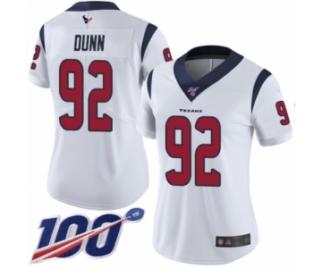 Women's Houston Texans #92 Brandon Dunn White Vapor Untouchable Limited Player 100th Season Football Jersey