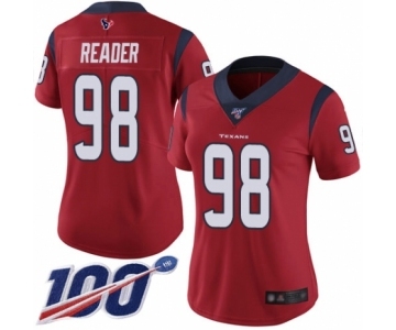 Women's Houston Texans #98 D.J. Reader Red Alternate Vapor Untouchable Limited Player 100th Season Football Jersey