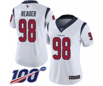 Women's Houston Texans #98 D.J. Reader White Vapor Untouchable Limited Player 100th Season Football Jersey