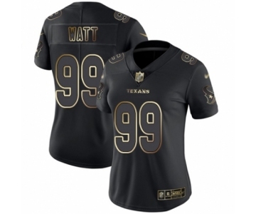 Women's Houston Texans #99 J.J. Watt Black Gold Vapor Untouchable Limited Football Jersey