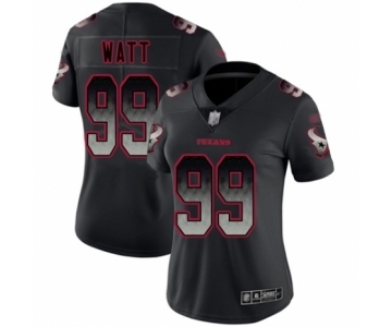 Women's Houston Texans #99 J.J. Watt Limited Black Smoke Fashion Football Jersey