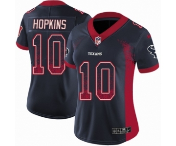 Women's Nike Houston Texans #10 DeAndre Hopkins Limited Navy Blue Rush Drift Fashion NFL Jersey