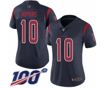 Women's Nike Houston Texans #10 DeAndre Hopkins Limited Navy Blue Rush Vapor Untouchable 100th Season NFL Jersey