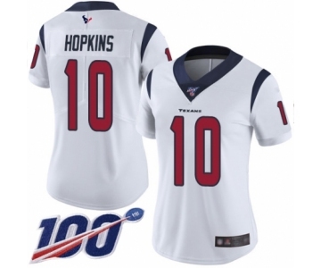 Women's Nike Houston Texans #10 DeAndre Hopkins White Vapor Untouchable Limited Player 100th Season NFL Jersey