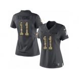 Women's Nike Houston Texans #11 Jaelen Strong Limited Black 2016 Salute to Service NFL Jersey