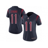 Women's Nike Houston Texans #11 Jaelen Strong Limited Navy Blue Rush NFL Jersey