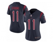 Women's Nike Houston Texans #11 Jaelen Strong Limited Navy Blue Rush NFL Jersey