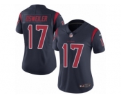 Women's Nike Houston Texans #17 Brock Osweiler Limited Navy Blue Rush NFL Jersey