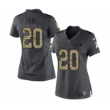 Women's Nike Houston Texans #20 Justin Reid Limited Black 2016 Salute to Service NFL Jersey