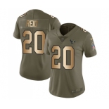 Women's Nike Houston Texans #20 Justin Reid Limited Olive Gold 2017 Salute to Service NFL Jersey