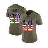 Women's Nike Houston Texans #20 Justin Reid Limited Olive USA Flag 2017 Salute to Service NFL Jersey