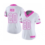 Women's Nike Houston Texans #20 Justin Reid Limited White Pink Rush Fashion NFL Jersey