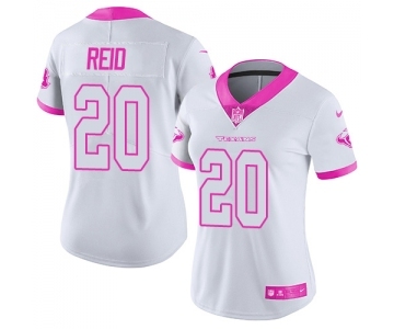 Women's Nike Houston Texans #20 Justin Reid Limited White Pink Rush Fashion NFL Jersey