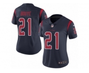 Women's Nike Houston Texans #21 A.J. Bouye Limited Navy Blue Rush NFL Jersey