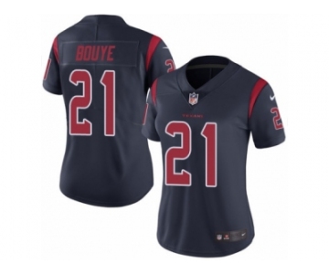 Women's Nike Houston Texans #21 A.J. Bouye Limited Navy Blue Rush NFL Jersey