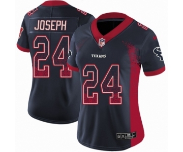 Women's Nike Houston Texans #24 Johnathan Joseph Limited Navy Blue Rush Drift Fashion NFL Jersey