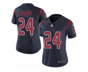 Women's Nike Houston Texans #24 Johnathan Joseph Limited Navy Blue Rush NFL Jersey